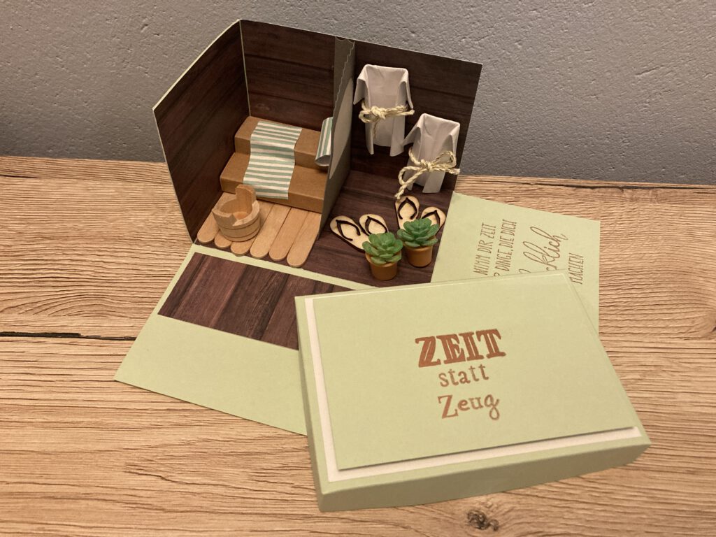 Gutscheinverpackung für Sauna Freunde