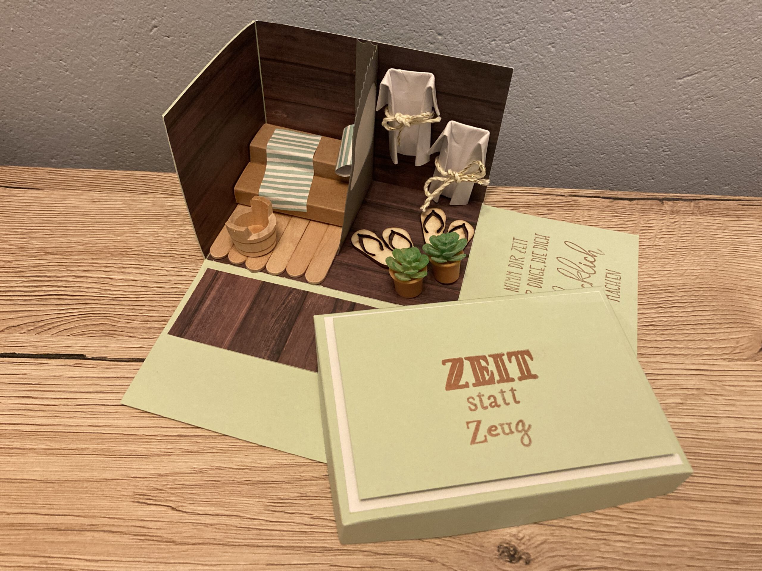 Gutscheinverpackung für Sauna Freunde